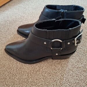 Next Black Ankle Boots with Metallic Buckle
